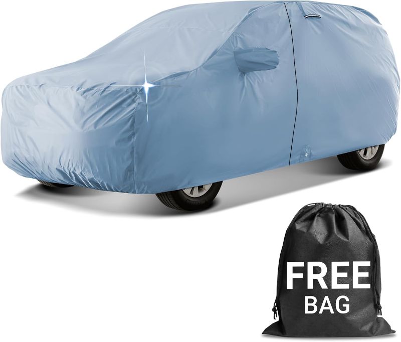 Photo 1 of iCarCover 30-Layer Premium SUV Car Cover Waterproof All-Weather | Rain Snow UV Sun Hail Protector for Automobiles | Automotive Accessories | Full Exterior Outdoor SUV Car Cover Fit (194-201 inch)
