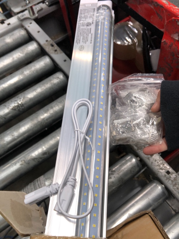 Photo 1 of SHOPLED 3FT LED Shop Light, 3 Foot LED Light Fixtures, 27W 3510LM 6000K Cool White, V-Shape T8 LED Tube Lights, Clear Cover, LED Ceiling Lights for Workbench, Kitchen, 4 Pack 3ft-4pack Model SWT81827B3090
