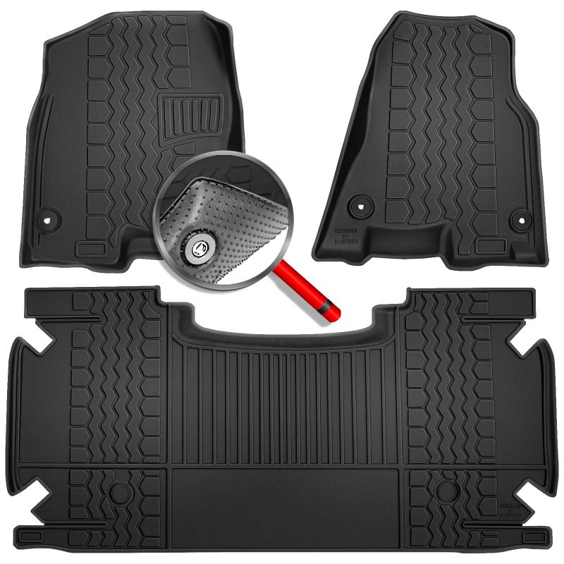 Photo 1 of 19-23 Dodge Ram 1500 Crew Cab 1st & 2nd Row Premium TPE 3D Floor Liners
