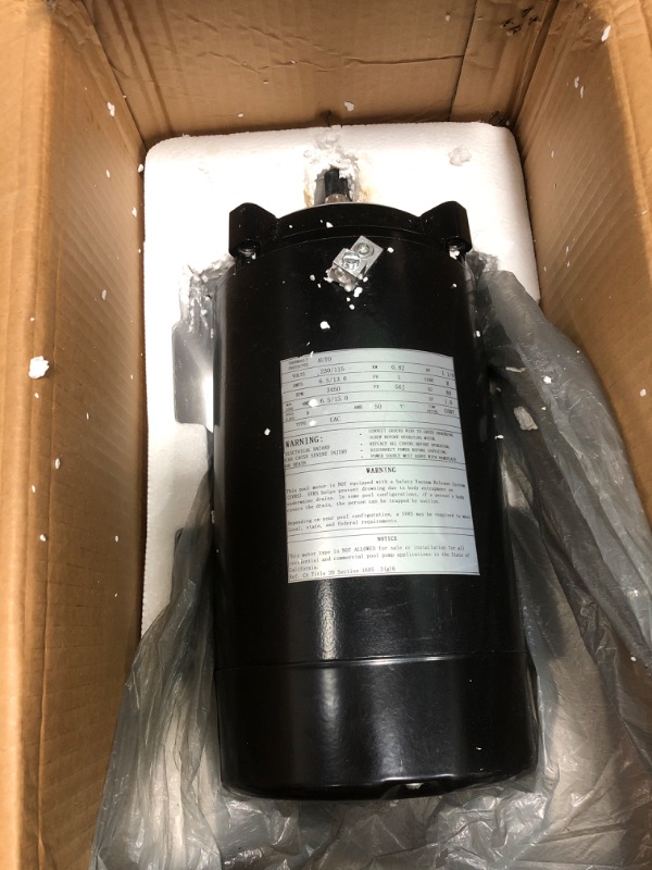 Photo 3 of (NON-REFUNDABLE) SP1610Z1MBK Square Flange Pool Pump Motor Compatible with Hayward,115/230V Capacity 1.5 HP Swimming Pool Pump Motor,Replacement Pool Pump Motor Unmatched Power & Reliability for Your Pool Pump