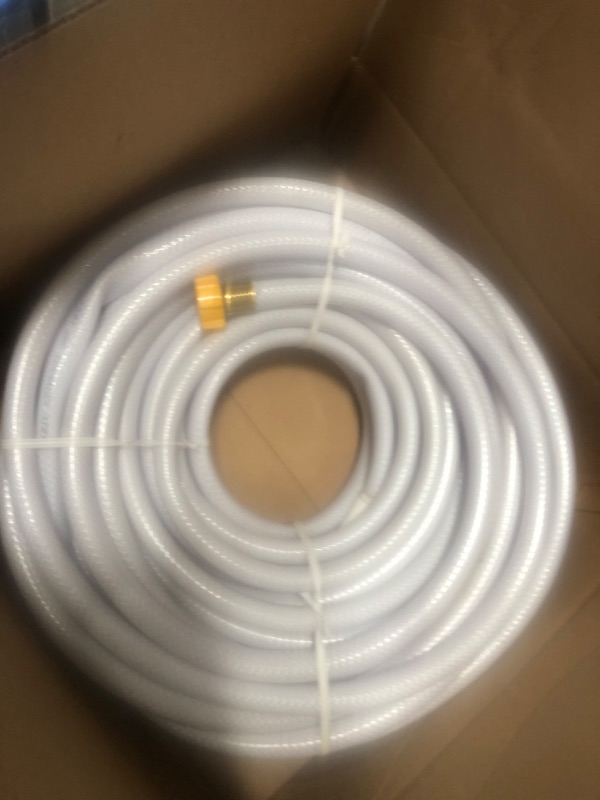 Photo 2 of Camco TastePURE 75ft Drinking Water Hose - Lead and BPA Free - Reinforced for Maximum Kink Resistance - Features a 5/8" Inner Diameter (21008), White Ships in Own Container