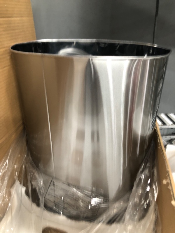 Photo 1 of 13 gallon 49 liter stainless steel trash can 