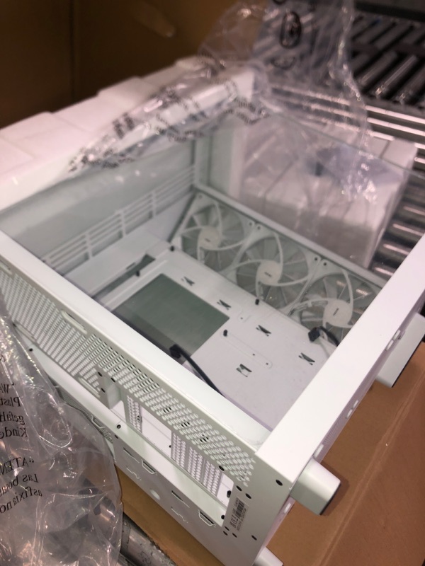 Photo 2 of NZXT H6 Flow | CC-H61FW-01 | Compact Dual-Chamber Mid-Tower Airflow Case | Panoramic Glass Panels | High-Performance Airflow Panels | Includes 3 x 120mm Fans | Cable Management | White White H6 Flow