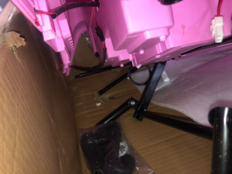 Photo 4 of *unable to test** Hetoy Ride on Truck Car 12V Kids Electric Vehicles with Remote Control Spring Suspension, LED Lights, Bluetooth, 3 Speeds (Pink)