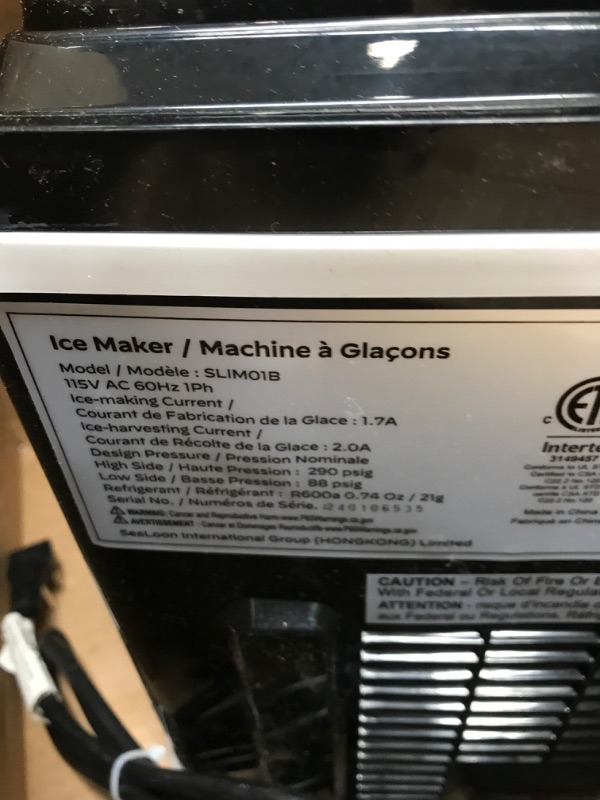 Photo 2 of **DOES NOT INCLUDE SCOOP MISSING, UNTESTED UNKNOWN IF FUNCTIONAL** Silonn Countertop Ice Maker, 9 Ice Cubes in 6 Mins, 26 Lbs in 24 Hrs, Compact Ice Machine with Ice BasketSelf-Cleaning Ice Maker for Home/Party/Office/Bar/Dorm, Black