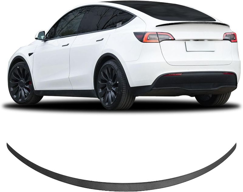 Photo 2 of Fit Tesla Model Y Spoiler Rear Spoiler Wing 2020-2023 Tesla Model Y Rear Trunk Lip, Sporty Appearance Tesla Model Y Accessories Trunk Spoiler, Matte Black Model Y Matte Black