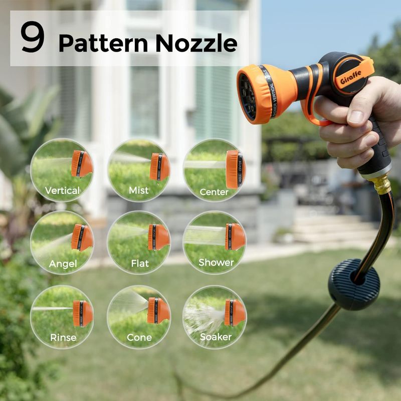 Photo 3 of (READ FULL POST) Giraffe Tools Retractable Garden Hose Reel 1/2 Inch x 130 ft, Super Heavy Duty, Any Length Lock, Slow Return System, Wall Mounted and 180 Deg Swivel Bracket 1/2 130FT Dark Grey