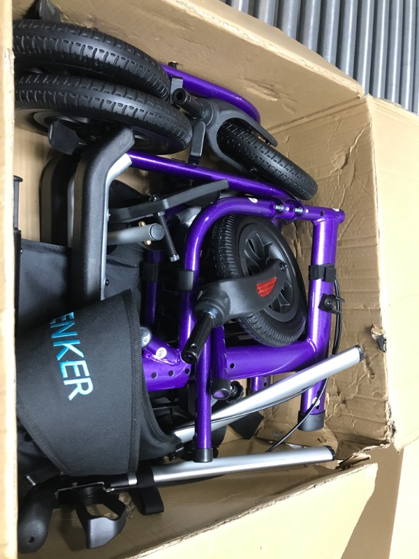 Photo 1 of ELENKER All-Terrain 2 in 1 Rollator Walker & Transport Chair, Folding Wheelchair with All 10” Wheels for Seniors, Reversible Backrest & Detachable Footrests, Purple