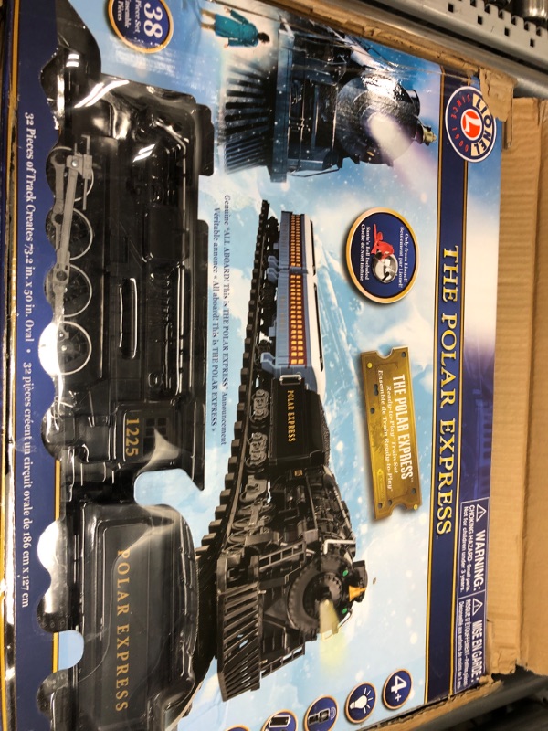 Photo 2 of (NON-REFUNDABLE) Lionel The Polar Express Ready-to-Play Set, Battery-Powered Berkshire-Style Model Train Set with Remote , Black