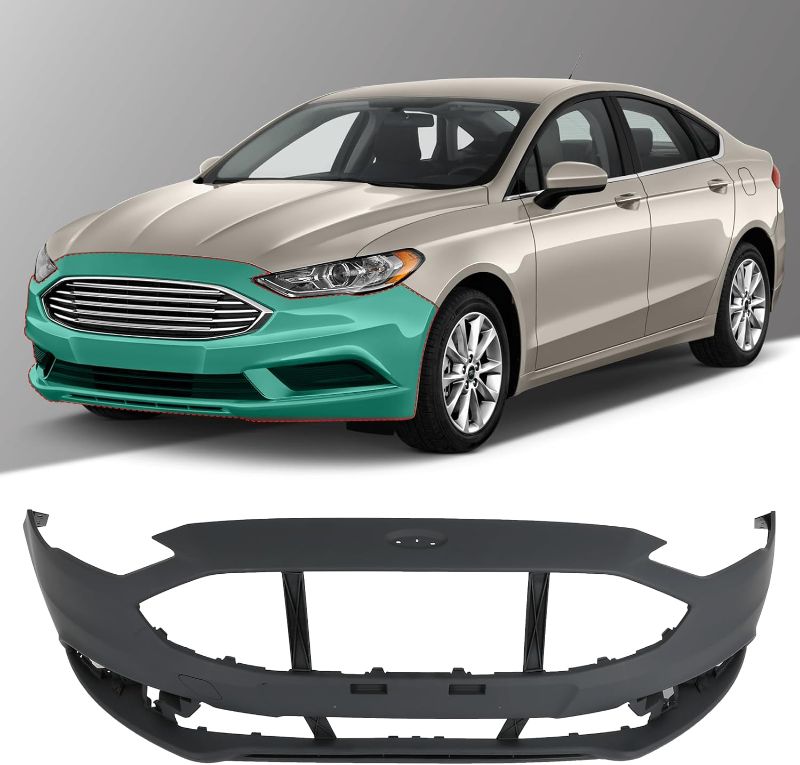 Photo 2 of (SEE NOTES) SCITOO Plastic Front Bumper Cover Replacement for 2017 n2018 for Ford Fusion Preceding Bumper HS7Z17D957APTM