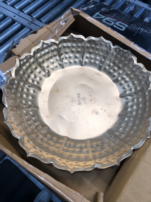 Photo 2 of 13 inch metal lotus shape bowl 