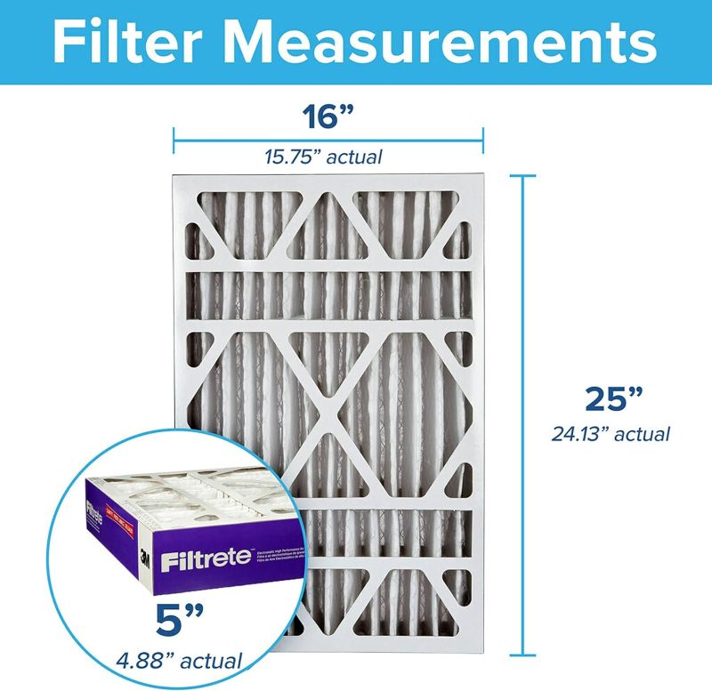 Photo 3 of (READ FULL POST) Filtrete 16x25x5 Air Filter MPR 1550 DP MERV 12, Healthy Living Ultra Allergen Deep Pleat, 1-Pack, Fits Lennox & Honeywell Devices (exact dimensions 15.62 x 24.12 x 4.87) 1-Pack 16x25x5