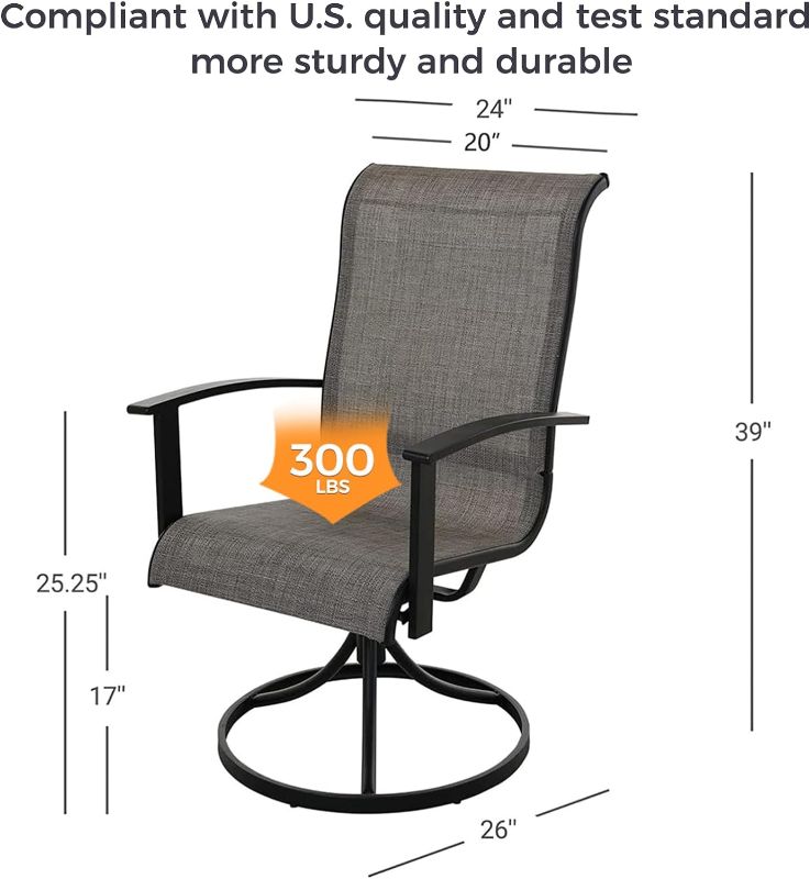 Photo 1 of *****STOCK IMAGE FOR SAMPLE*****
COFFEE - Grand patio Outdoor Swivel Dining Chair, 360 Degree Mesh Sling Rocker for Deck, Garden Backyard, Mixed Coffee 1pc(mixed Coffee) COFFEE 