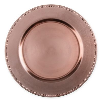 Photo 1 of 13-Inch Beaded Charger Plates in Copper (Set of 6)
