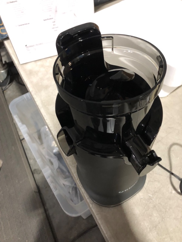 Photo 2 of **READ NOTES, MAJOR DAMAGE,SOLD FOR PARTS,NON-REFUNDALE**
Cold Press GDOR Juicer with 3.5” Feed Chute, Tritan Material, Powerful 100NM Motor Slow Juicer Machines, Heavy Duty, Masticating Juice Extractor Fits Whole Fruits & Veggies, Easy to Clean, Cool Gre