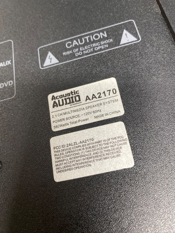 Photo 2 of Acoustic Audio by Goldwood Bluetooth 2.1 Speaker System 2.1-Channel Home Theater Speaker System, Black (AA2170)