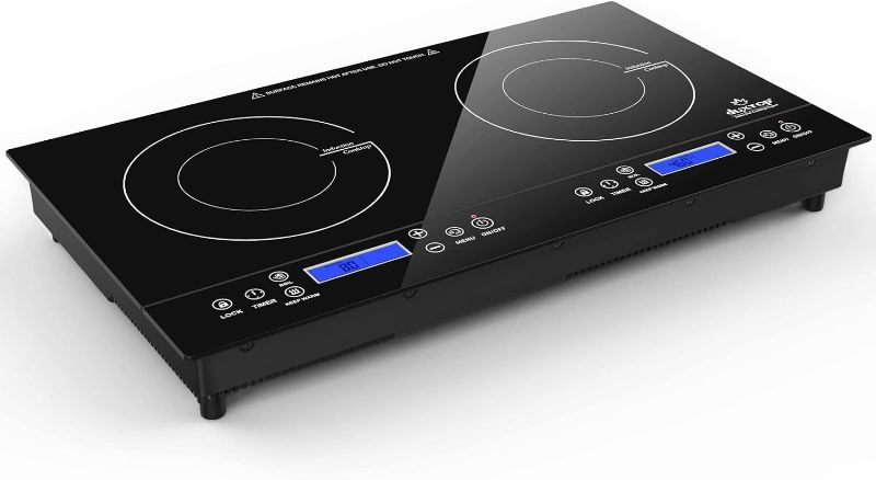 Photo 1 of Duxtop LCD Portable Double Induction Cooktop 1800W Digital Electric Countertop Burner Sensor Touch Stove,9620LS/BT-350DZ & Stainless Steel Cookware Induction Ready Impact-bonded Technology Cooktop