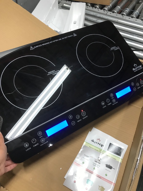 Photo 2 of Duxtop LCD Portable Double Induction Cooktop 1800W Digital Electric Countertop Burner Sensor Touch Stove,9620LS/BT-350DZ & Stainless Steel Cookware Induction Ready Impact-bonded Technology Cooktop