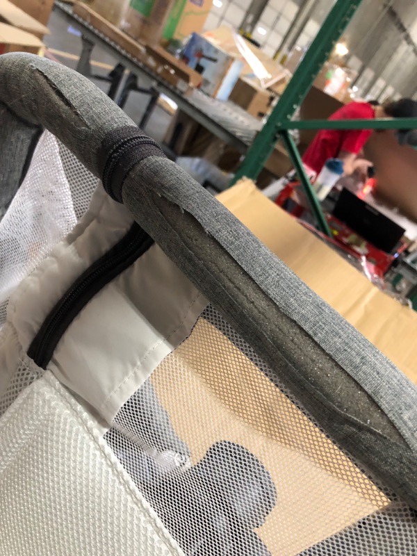 Photo 7 of **MAJOR CUT ON SIDE STILL FUNCTIONAL**
 Baby Delight Beside Me Dreamer Bassinet | Bedside Sleeper | 6-Position Height Adjustment | Charcoal Tweed