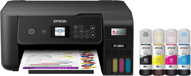 Photo 1 of *PARTS ONLY* Epson EcoTank ET-2800 Wireless Color All-in-One Cartridge-Free Supertank Printer, Black, Medium