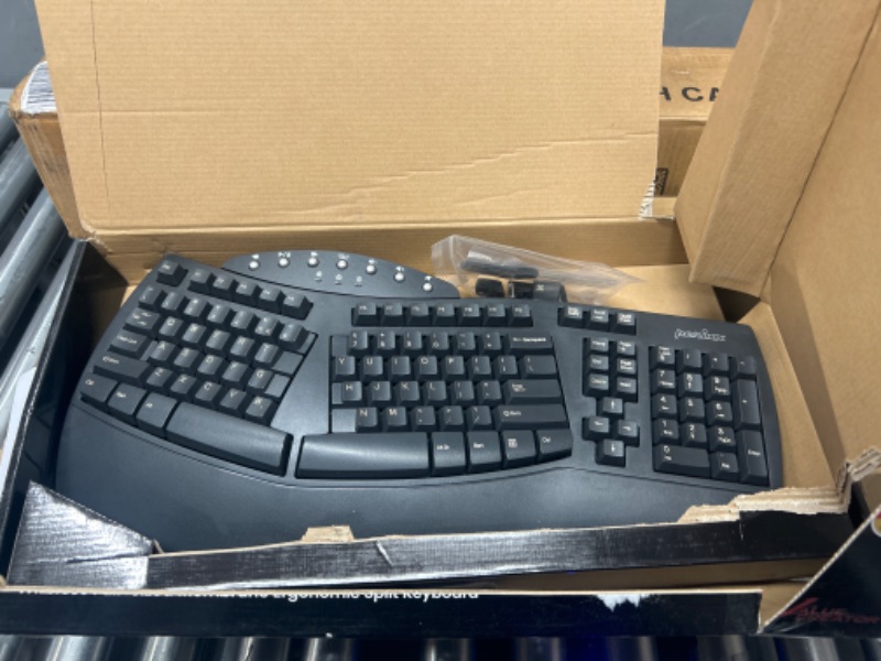 Photo 2 of Perixx Periboard-612 Wireless Ergonomic Split Keyboard with Dual Mode 2.4G and Bluetooth Feature, Compatible with Windows 10 and Mac OS X System, Black, US English Layout, (11354) Wireless Black Keyboard