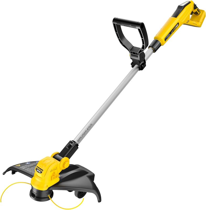 Photo 1 of 15" Cordless Weed Whacker & Edger for Dewalt 20V Battery, Brushless Motor, Electric String Trimmer, Extendable Pole (Battery NOT Included)
