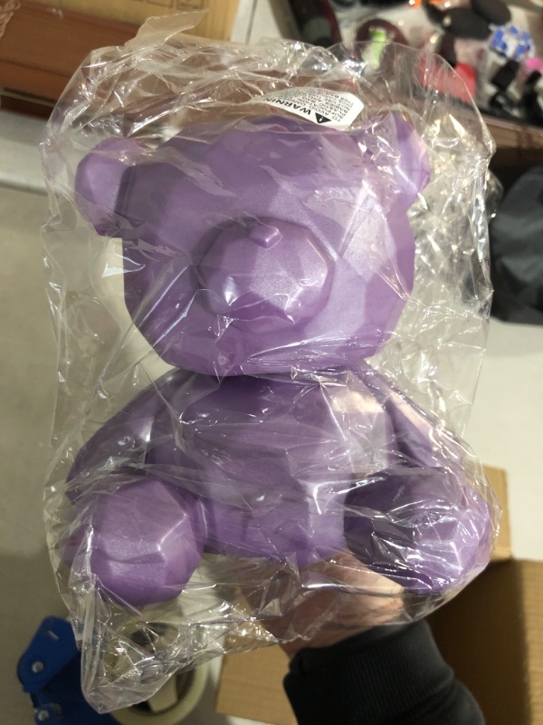 Photo 2 of (READ FULL POST) 7.1 inch Piggy Bank, 3D Geometric Creative Teddy Bear, can be Saved and withdrawn, Children's Birthday Gift, Couple Decoration, Cultivate Money Saving and Financial Awareness (Purple)