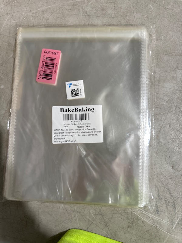 Photo 2 of 200ct Clear Cello Bags 8x10 Adhesive - 1.4 mils Thick Self Sealing Knurling Edges OPP Plastic Bags for Wedding Christmas Birthday Cookie Candy Buffet Supply (8'' x 10'') 8x10 Inch (Pack of 200)