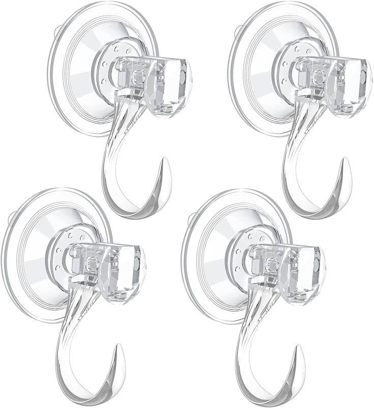 Photo 1 of 4 Pack Suction Cup Wreath Hanger,Large Clear Reusable Wreath Heavy-Duty Hook 22 LB Use for Halloween Christmas Wreaths Decorations
