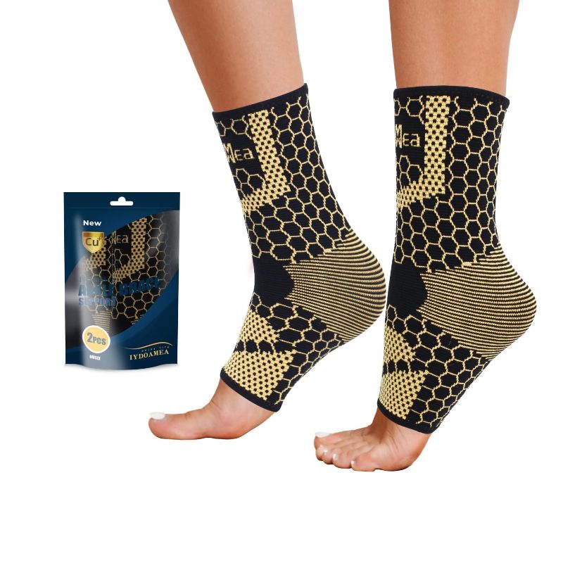 Photo 1 of Copper Ankle Brace Support for Men & Women (1 Pair), Breathable Nano Plantar Fasciitis Socks, Anti-Slip Ankle Compression Sleeve Socks for Ligament Damage, Achilles Tendonitis, Sprained Ankle
