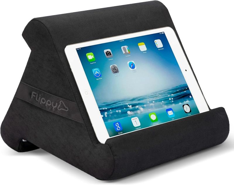 Photo 1 of Flippy Fun Size, Compact Multi-Angle Soft Pillow Lap Stand for Mini iPads, Tablets, eReaders, Smartphones, Books, for All Ages, Easy to Store and Travel (Smokey)