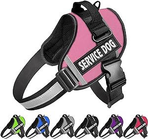 Photo 1 of Dog Harness,No-Pull Service Dog Harness with Handle Adjustable Outdoor Pet Dog Vest 3M Reflective Nylon Material Vest for Breeds,Easy Control for Small Medium Large Dogs XXL