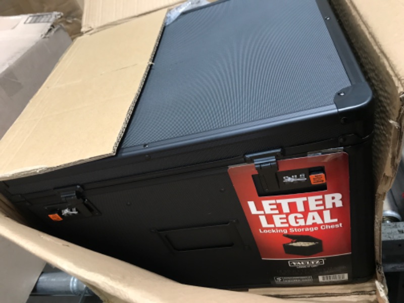 Photo 1 of Vaultz Locking File Storage Chest, Two-Handled, Letter/Legal File Storage, Tactical Black, 16.5 x 13.5 x 12 inches