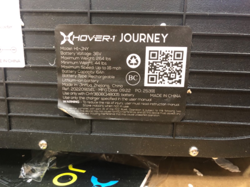 Photo 1 of **SEE NOTES** Hover-1 Journey Electric Scooter | 14MPH, 16 Mile Range, 5HR Charge, LCD Display, 8.5 Inch High-Grip Tires, 220LB Max Weight, Cert. & Tested - Safe for Kids, Teens, Adults Black