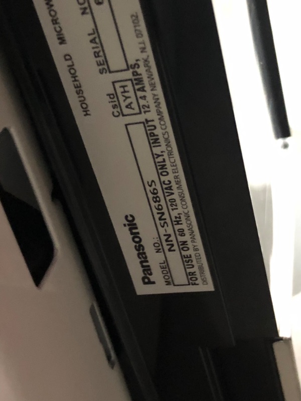 Photo 3 of ***NONREFUNDABLE - NOT FUNCTIONAL - FOR PARTS ONLY - SEE COMMENTS***
Panasonic Microwave Oven NN-SN686S Stainless Steel Countertop/Built-In with Inverter Technology and Genius Sensor, 1.2 Cubic Foot, 1200W Stainless Steel / Silver