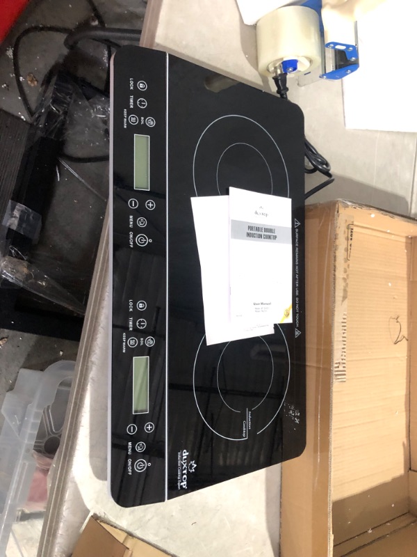 Photo 4 of ***USED - POWERS ON - UNABLE TO TEST FURTHER***
Duxtop LCD Portable Double Induction Cooktop 1800W Digital Electric Countertop Burner Sensor Touch Stove,9620LS/BT-350DZ & Stainless Steel Cookware Induction Ready Impact-bonded Technology Cooktop + Cookware