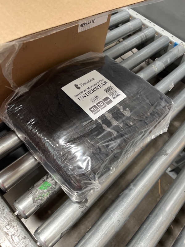 Photo 1 of Because Women Incontinence Underwear - Maximum - Absorbs 4 Cups, Moisture Wicking Disposable Briefs, Odor Resistant Pull Ups- Black, X-Large 80 Count (4 Packs of 20), Packaging May Vary X-Large (80 Count) Black