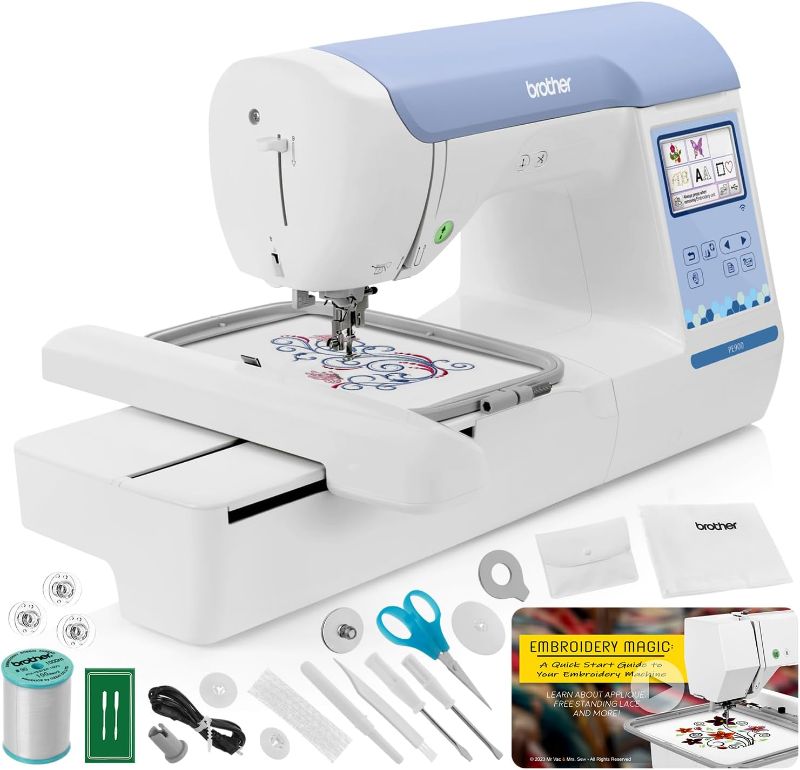 Photo 1 of ***SEE NOTES***Brother New Model PE900 Embroidery Machine, Wireless LAN Connected, 193 Built-in Designs, 5" x 7" Hoop Area, Large 3.7" LCD Touchscreen, USB Port, 13 Font Styles, White PE900 Machine Only