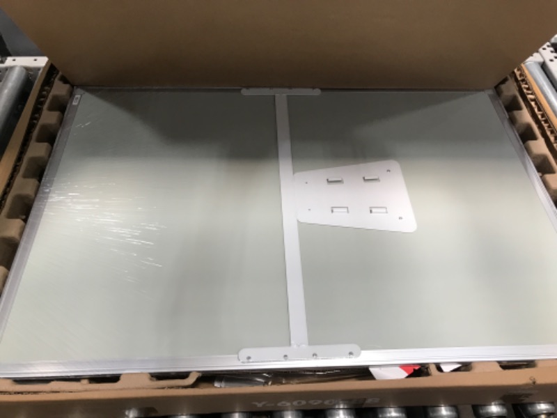 Photo 2 of Mobile Whiteboard – 36 x 24 inches Portable Magnetic Dry Erase Board, 3' x 2' Stand Easel White Board Dry Erase Easel Standing Board w/Flipchart Hooks *Silver 36 x 24