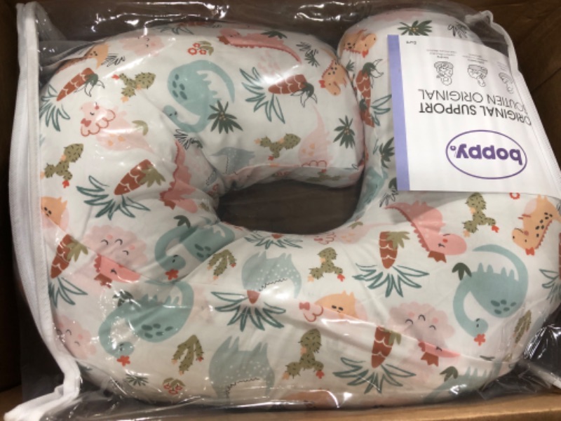 Photo 2 of Boppy Nursing Pillow and Positioner—Original | Blush Baby Dino | Breastfeeding, Bottle Feeding, Baby Support | with Removable Cotton Blend Cover