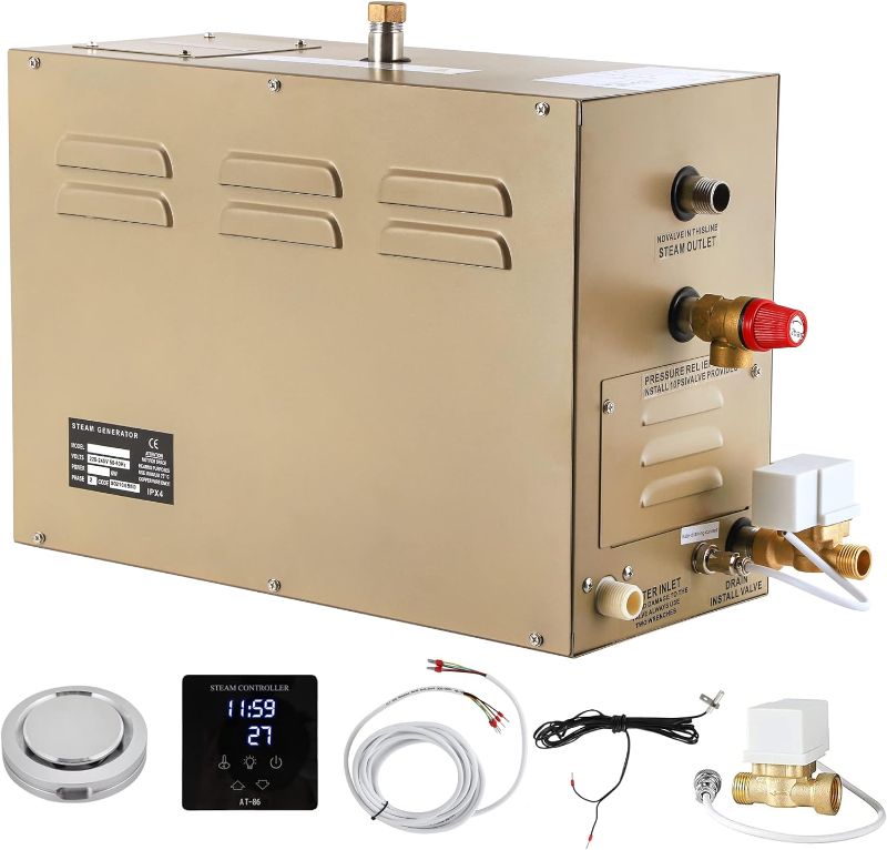 Photo 1 of **FOR PARTS** CGOLDENWALL 6KW Commercial Self-Draining Steam Generator Shower System Home Steam Bath Spa Generator 30 min to 12 Hours with Auto Drain 95-131? for Suitable Space Heating 6 m³/212 Cubic feet (6KW)
