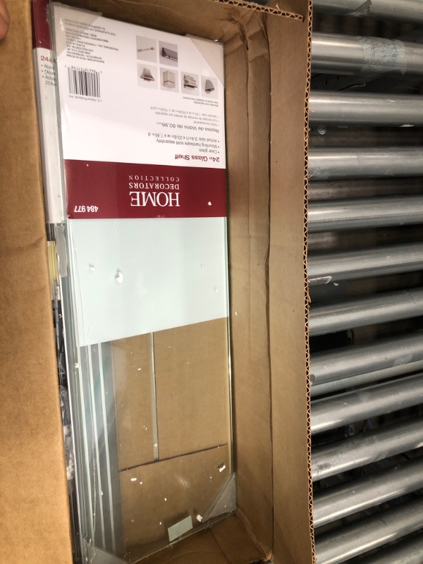 Photo 1 of 8 in. x 24 in. Clear Glacier Glass Shelf