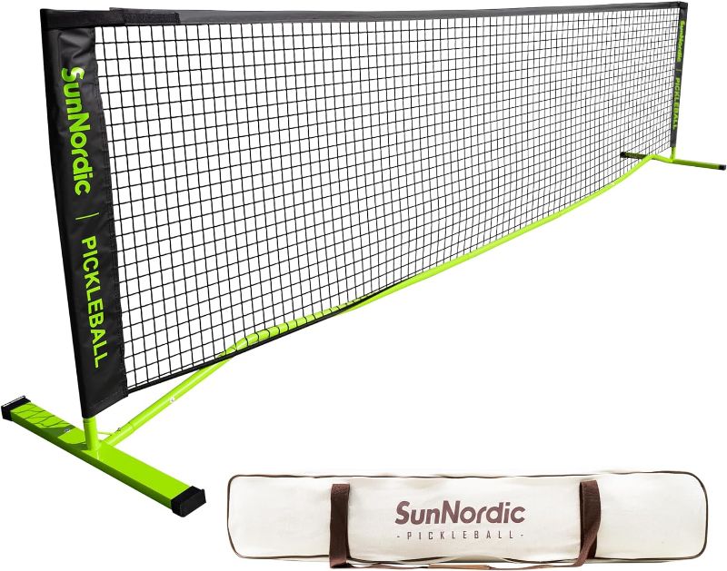 Photo 1 of 13FT Portable Pickleball Net System, Family Practice Pickleball Polyester Net with Weather Resistant Metal Frame & Carrying Bag, Pickle Ball Net for All Weather Conditions Outdoor & Indoor
