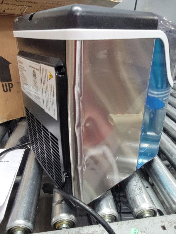 Photo 1 of COWSAR Nugget Ice Maker Countertop, Soft Chewable Nugget Ice Cubes Machine, One-Button Quick Ice Making 34Lbs/Day, Self-Cleaning, Portable Stainless Steel Ice Machine 34Lbs/24H Stainless Steel Silver 1