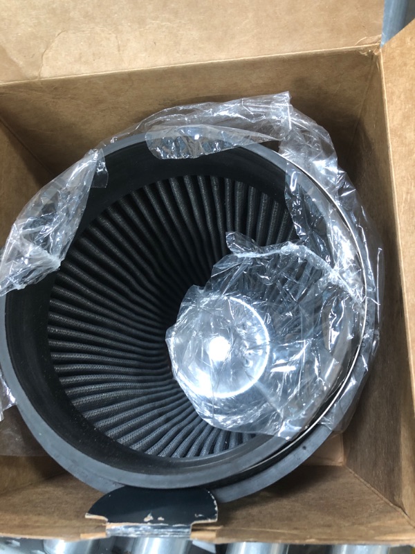 Photo 1 of **USED** K&N Universal Clamp-On Air Filter: High Performance, Premium, Replacement Filter: Flange Diameter: 6", Filter Height: 7.5", Flange Length: 1", Shape:Round Tapered, RU-3101HBK & Air Filter Cleaning Kit