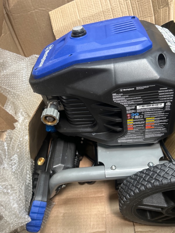 Photo 3 of (PARTS ONLY/ NO REFUNDS) Westinghouse WPX3000e Electric Pressure Washer, 3000 Max PSI and 1.76 Max GPM, Induction Motor, Onboard Soap Tank, Spray Gun and Wand, 5 Nozzle Set, for Cars/Fences/Driveways/Homes/Patios/Furniture