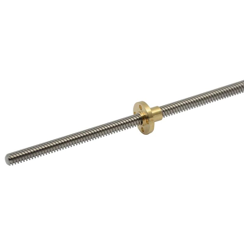 Photo 1 of 1000mm T8 Tr8x8 Lead Screw and Brass Nut (Acme Thread, 2mm Pitch,