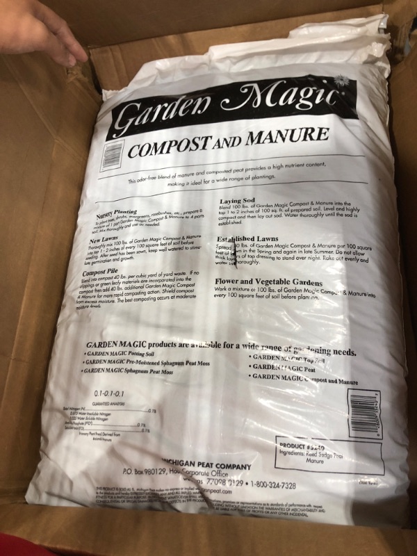 Photo 2 of Michigan Peat 40 Pound Garden Magic Compost and Manure with Odor Free Blend and Naturally Moist and Fibrous for Lawn and Garden 40-Pound