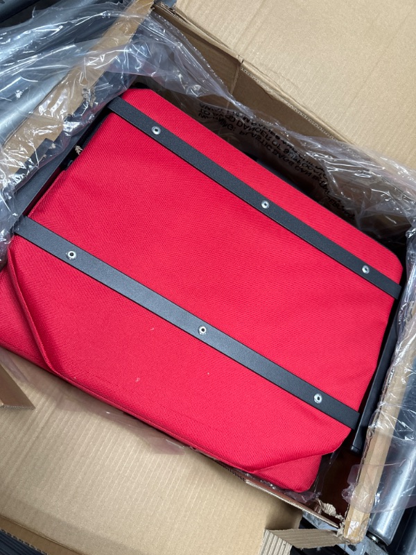 Photo 2 of Stadium Seats for Bleachers, Bleacher Seats with Ultra Padded Comfy Foam Backs and Cushion, Wide Portable Stadium Chairs with Back Support and Shoulder Strap, 1 Pack, Red Large - 17.7"W x 14.6"D x 15.9"H Red 1