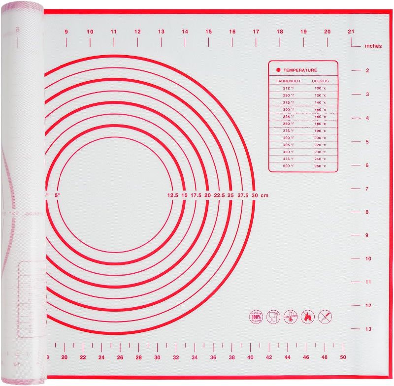Photo 1 of Large Silicone Baking Mat, 16" x 24" Pastry Mat Baking Mats Silicone for Rolling Out Dough Non Slip, Dough Mat Pie Crust Rolling Mat Fondant Mat...
